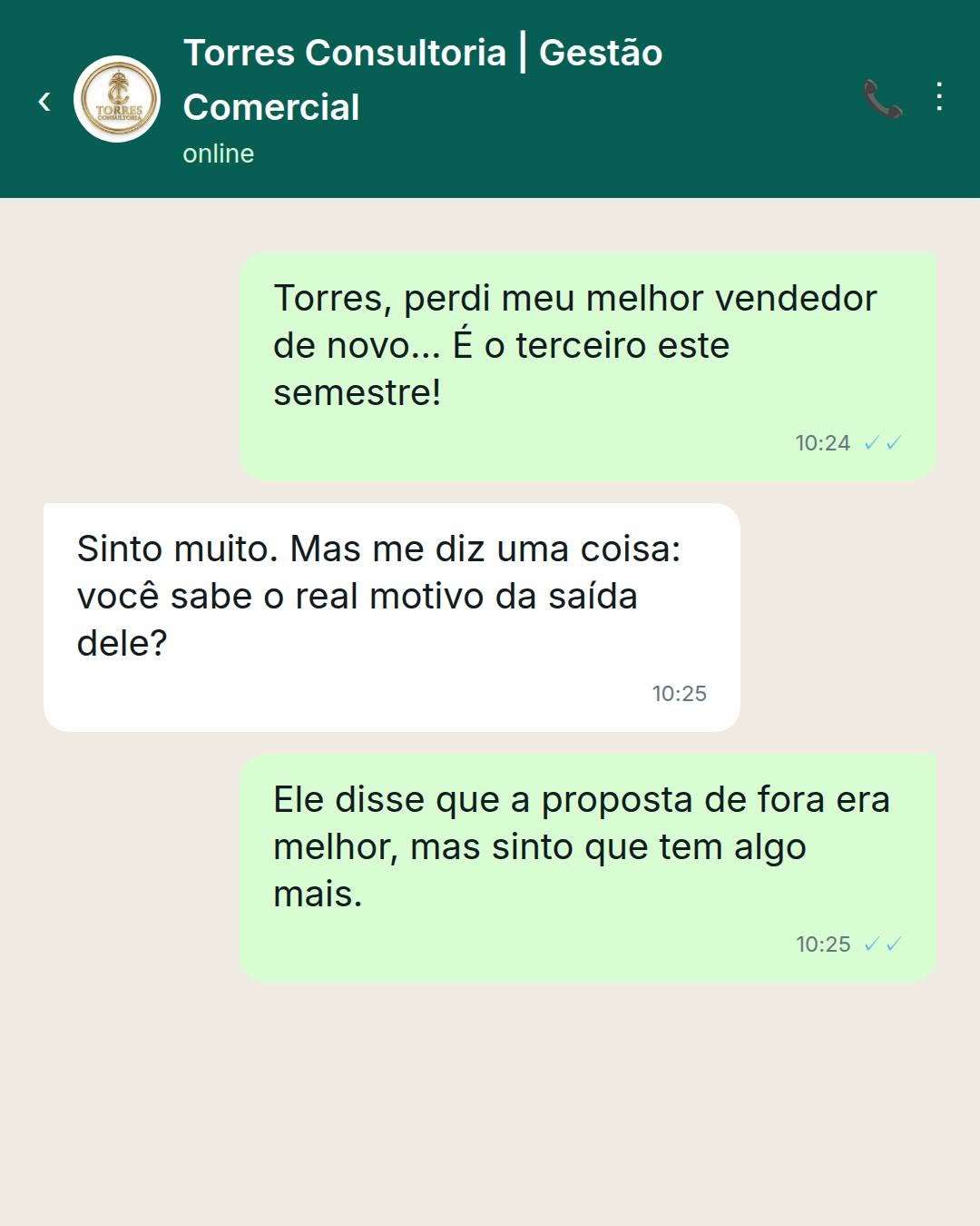 Post sobre perda de vendedores e turnover